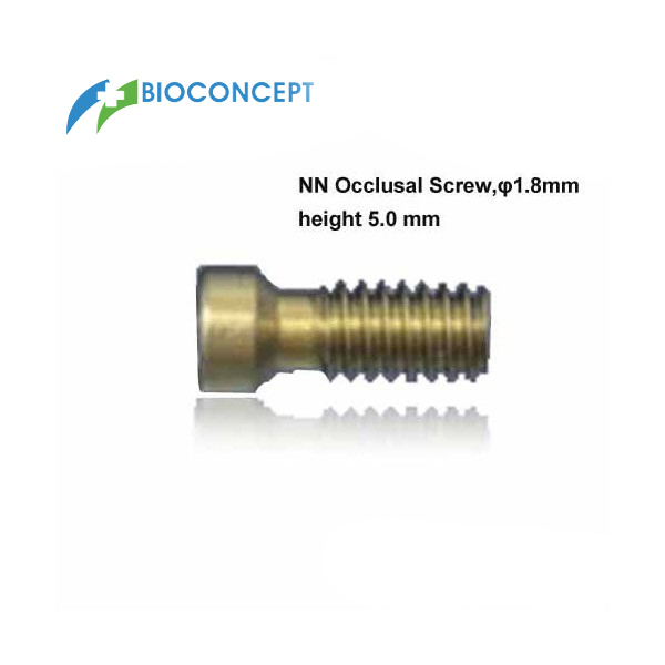 Occlusal screw, length 5mm, Thread φ 1.8mm, yellow
