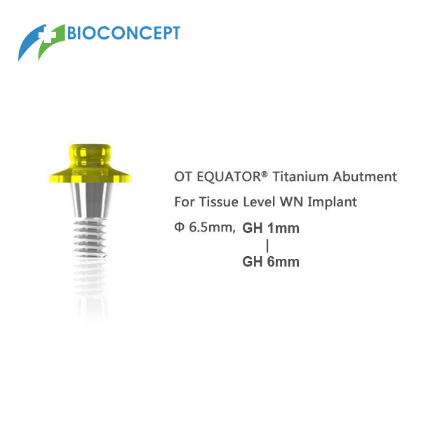 Titanium Abutment for Straumann Tissue Level RN Implant, Ф 6.5mm, GH 1mm - 6mm