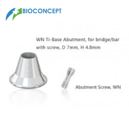Bioconcept digital Ti-Base for Straumann Tissue Level WN with screw, for bridge/bar, D7.0mm, H4.8mm